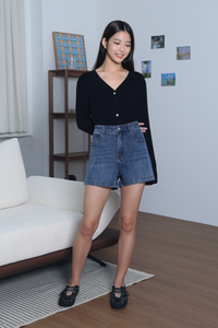 Flute Trumpet Sleeves Cardigan Black (Backorder)