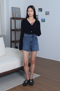 Flute Trumpet Sleeves Cardigan Black (Backorder)