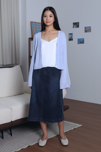 Flute Trumpet Sleeves Cardigan Powder Blue (Backorder)