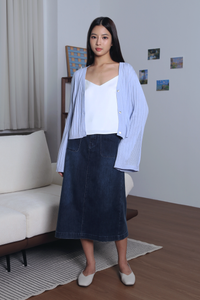 Flute Trumpet Sleeves Cardigan Powder Blue (Backorder)