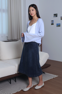 Flute Trumpet Sleeves Cardigan Powder Blue (Backorder)