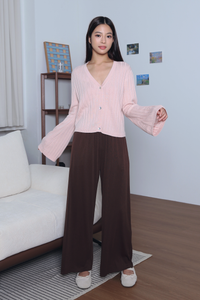 Flute Trumpet Sleeves Cardigan Blush Pink (Backorder)