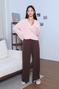 Flute Trumpet Sleeves Cardigan Blush Pink (Backorder)