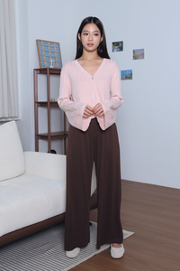 Flute Trumpet Sleeves Cardigan Blush Pink (Backorder)