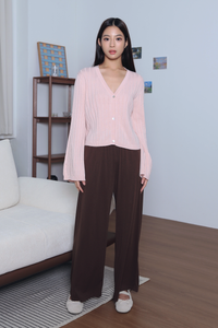 Flute Trumpet Sleeves Cardigan Blush Pink (Backorder)