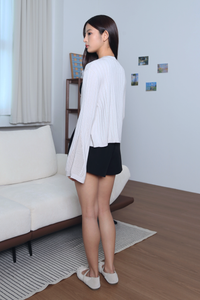 Flute Trumpet Sleeves Cardigan Stone Grey (Backorder)