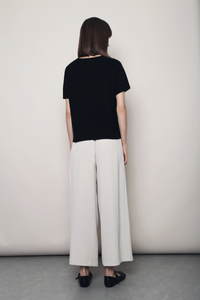 Forever Rib Knit Blouse Black