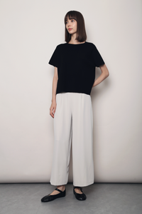 Forever Rib Knit Blouse Black