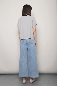 Forever Rib Knit Blouse Grey