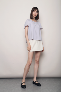 For Keeps Button Down Top Soft Blurple
