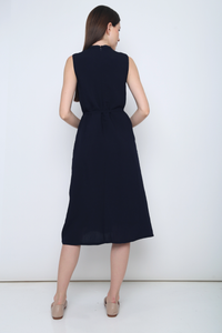Freya Collared Midi Dress Navy