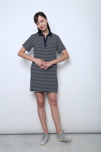 Game On Stripe Polo Dress Navy