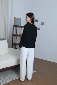 Golden Girl Pearl Cardigan Black