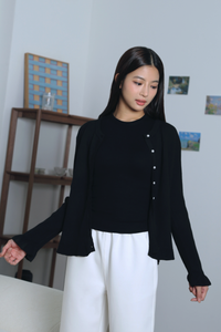 Golden Girl Pearl Cardigan Black