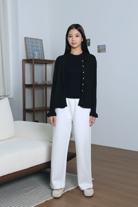 Golden Girl Pearl Cardigan Black