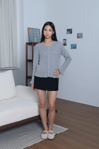 Golden Girl Pearl Cardigan Grey
