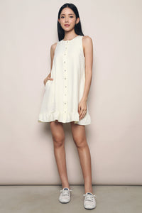 Golia Peplum Dress Cream