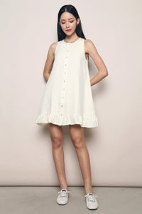 Golia Peplum Dress Cream