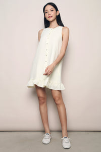 Golia Peplum Dress Cream