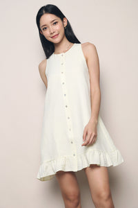 Golia Peplum Dress Cream