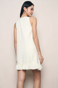 Golia Peplum Dress Cream