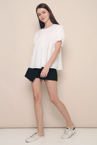 Harper Pleat Blouse White