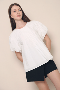 Harper Pleat Blouse White