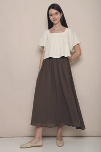 Haru Flutter Sleeves Blouse Off White