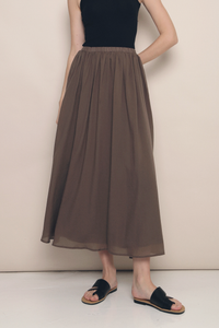 Hathaway Airy Maxi Skirt Brown