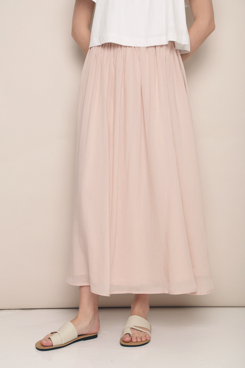 Hathaway Airy Maxi Skirt Blush