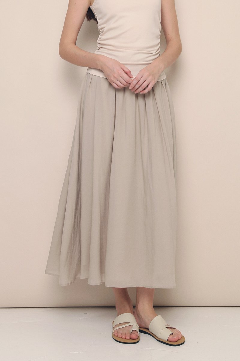 Hathaway Airy Maxi Skirt Taupe