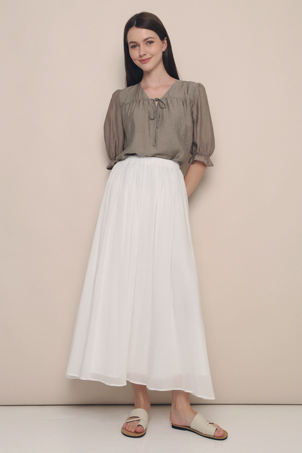 Hathaway Airy Maxi Skirt White