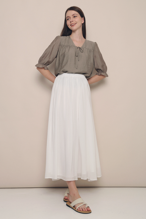 Hathaway Airy Maxi Skirt White