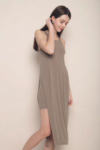 Heida Asymmetrical Dress Taupe