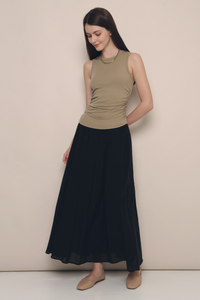 Hera Basic Ruche Sleeveless Top Olive