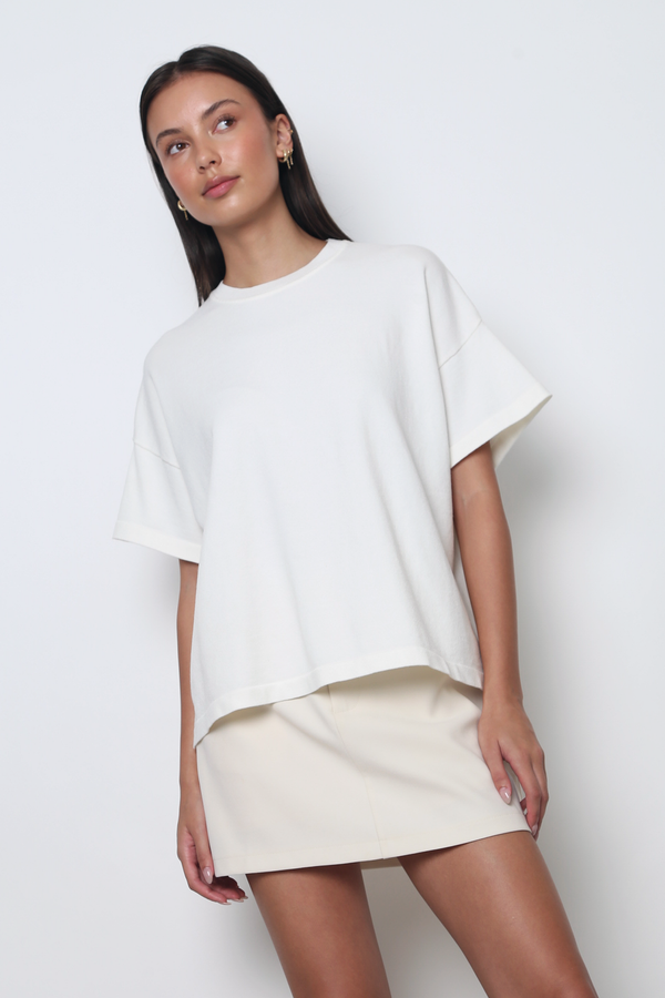 Heritage Crew Neck Knit Tee White (Backorder)