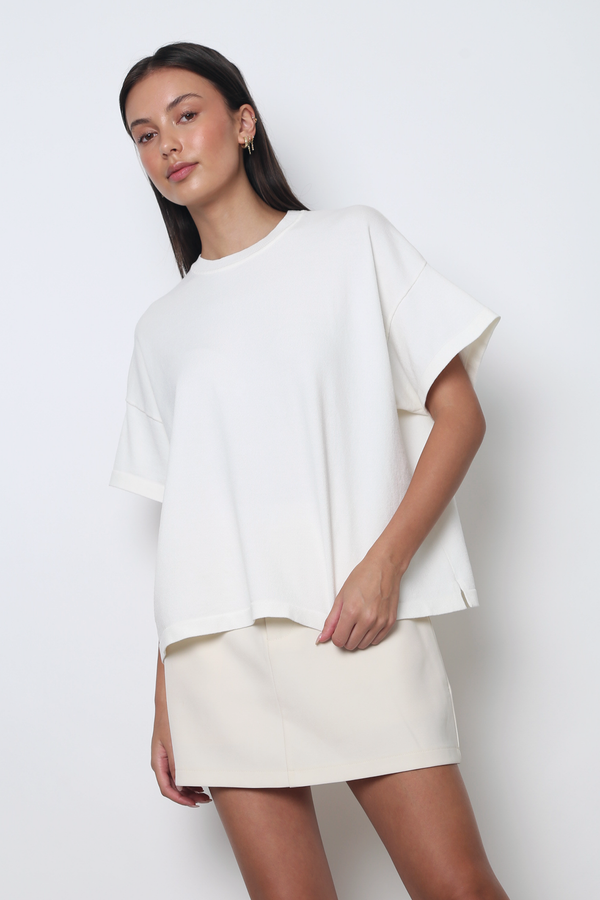 Heritage Crew Neck Knit Tee White (Backorder)