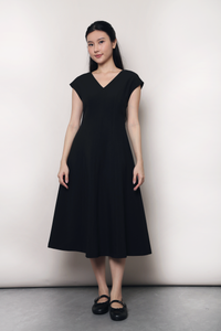 Highbury Panel Shift Midi Dress Black