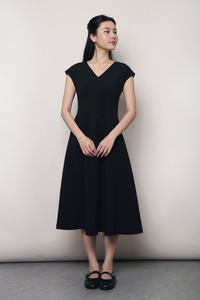 Highbury Panel Shift Midi Dress Black