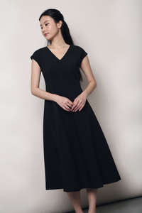 Highbury Panel Shift Midi Dress Black