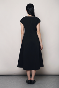 Highbury Panel Shift Midi Dress Black