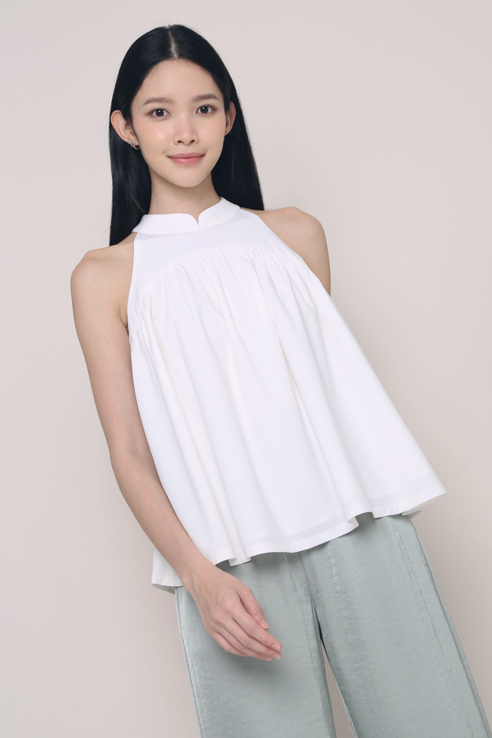 Eleanor Babydoll Top White