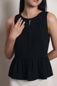 In Good Shape Peplum Top Black