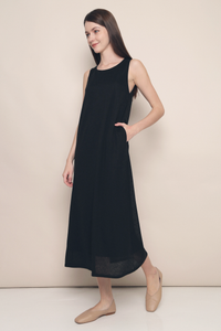 Ina Textured Midaxi Dress Black