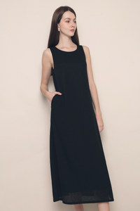 Ina Textured Midaxi Dress Black