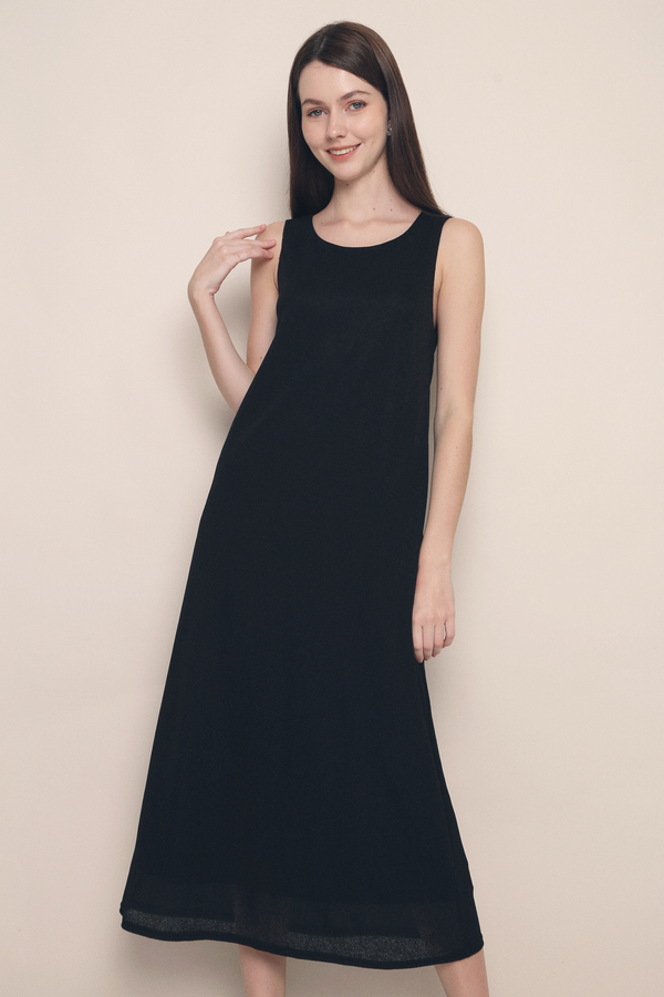 Ina Textured Midaxi Dress Black