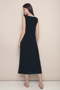 Ina Textured Midaxi Dress Black