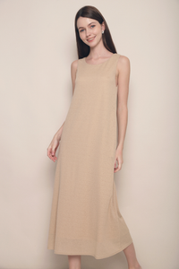 Ina Textured Midaxi Dress Taupe