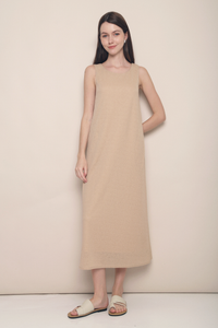 Ina Textured Midaxi Dress Taupe