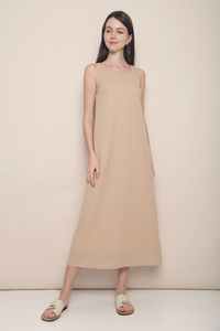 Ina Textured Midaxi Dress Taupe